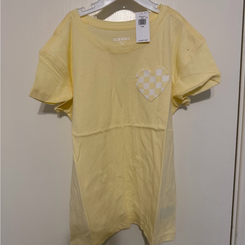 Old Navy Kids Yellow Tee with Checkered Heart